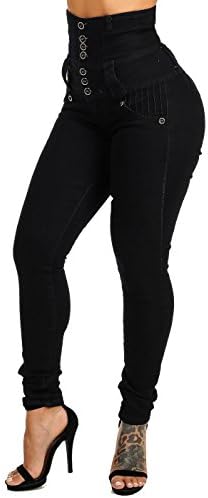 M Michel Black Corset Waist Butt Lifting Skinny Jeans 10278L