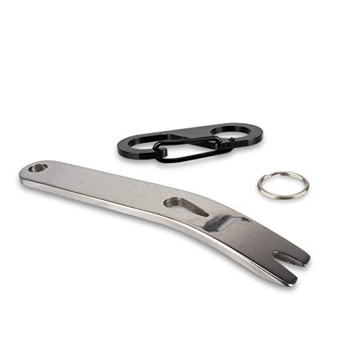 Swatom Stainless Steel Mini Pry Bar EDC Crowbar Multifunctional Pocket Tool Accessories(with Carabiner) - Thumbnail 7