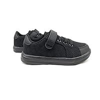 Dream Seek Toddler/Little Kid/Big Kid JD Boys Casual Walking Hook & Loop Fastener Strap Athletic Fashion Sneakers (4 M US Big Kid, All Black)