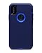 WallSkiN Turtle Series Cases for iPhone Xs/iPhone X (Only) Tough Protection with Kickstand & Holster - Midnight (Navy Blue/Blue)