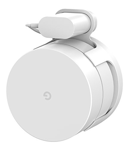 Google WiFi Wall Mount Bracket Holder, Basstop Simplest Bracket Stand for Google WiFi Router and Beacons (No Messy Screws) (White (1 Pack))