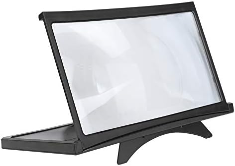 12″ HD Phone Magnifier, 3D Smart Mobile Phone Amplifier with Foldable Stand 3D HD Video Eye Protection Folding Cell Phone Magnifier Projector Screen for Indoor, Camping, Tourism, All Smartphones