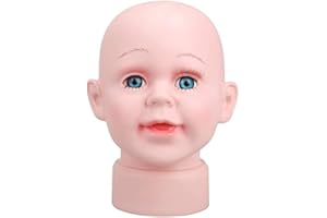 ausuky Baby Child Head Form Mannequin Display Head Dummy for Hats Wigs Glasses