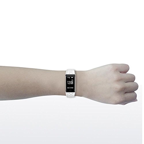 L@YC Smart Dynamic Monitoring Heart Rate Cycling Exercise Sleep Step Bluetooth Information Bracelet, White