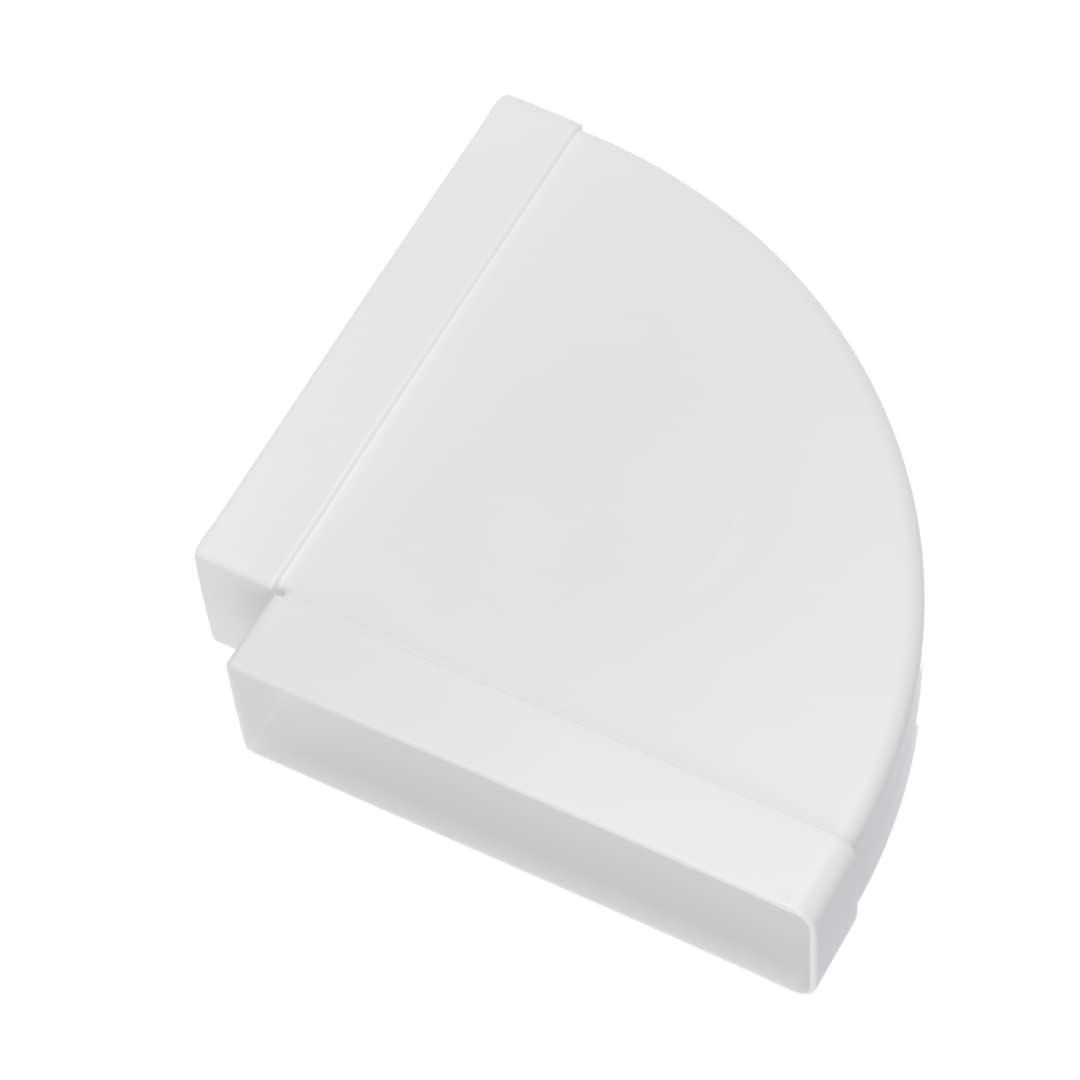 220x55mm Duct Connector - 90° Horizontal Elbow Bend - Rectangular Flat PVC Ducting