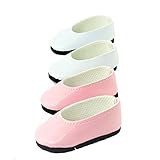 American Fashion World 2 Pack of Slip on Shoes: White and Pink| Fits 14