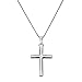 Sterling Silver Textured Cross Pendant Cable Chain Necklace Italy, 20