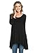 Frumos Womens Tunic Tops For Leggings Round Neck Top Black 2X-Large