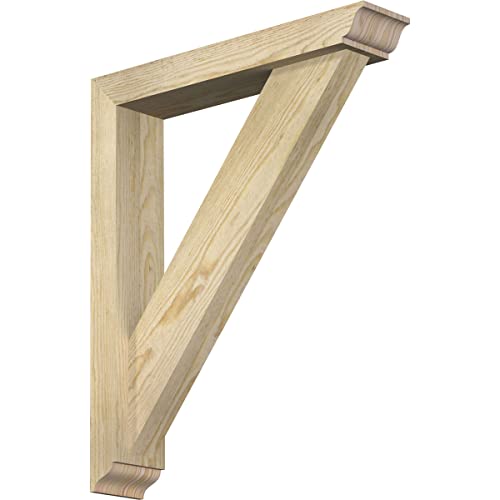 4"W x 20"D x 24"H Traditional Traditional Rough Sawn Bracket w/Offset Brace, Do…