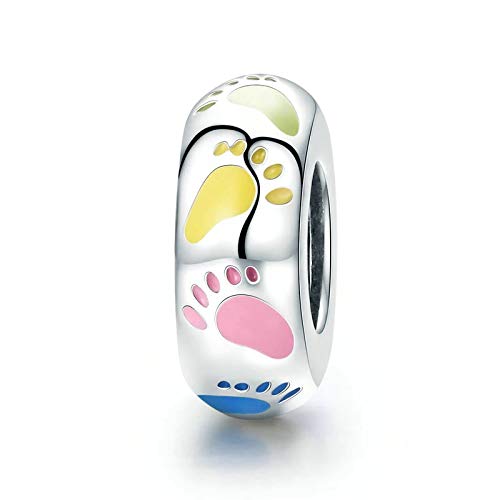 FeatherWish 925 Sterling Silver New Baby Boy Girl Family Love Spacer Bead Charm Compatible With Pandora Bracelet Or Necklace