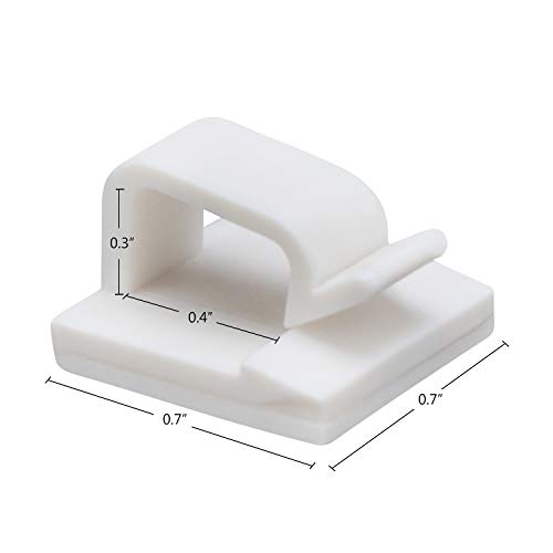 Adhesive Cable Clips, 100PCS Segarty Wire Cable Clips Adhesive Cable Clips, Wire Management Wire Cable Holder Clamps Cable Tie Holder for Car, Office and Home - Thumbnail 2