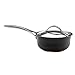 Anolon Nouvelle Copper Hard Anodized Nonstick Sauce Pan/Saucier with Stainless Steel Lid, 2.5 Quart, Dark Gray