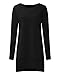 Celmia Women Casual Long Sleeve Casual Solid Tops Asymmetrical Hem Split Tunics Sweatshirts Black 2XL