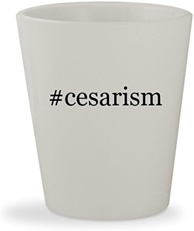 #cesarism - White Hashtag Ceramic 1.5oz Shot Glass