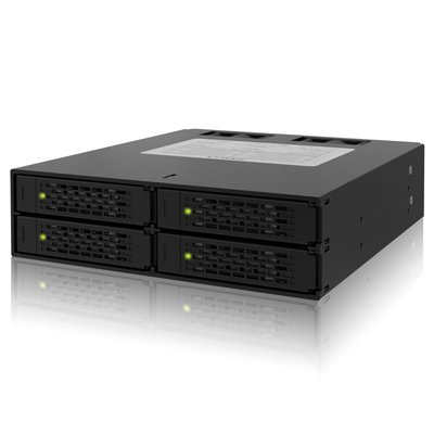 ICY DOCK Rugged Full Metal 4 Bay 2.5 SAS/SATA HDD & SSD Hot Swap Backplane Cage Mobile Rack for 5.25 Drive Bay - ToughArmor MB994SP-4S