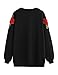 SweatyRocks Women's Loose Tunic Floral Embroidered Pullover Sweatshirt Dress