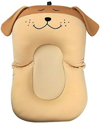 DEBRIS TIME Soft Baby Bath Pillow Pad Infant Lounger Air Cushion Floating Bather Bathtub Pad (Brown Puppy)