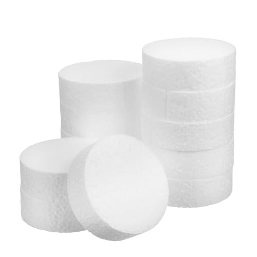 FNANJWQ 12 Pcs 3 Inch Foam Circles for Crafts, 1 Inch Thick Round Polystyrene Foam Discs for DIY Projects Floral Arrangement Cake Dummies
