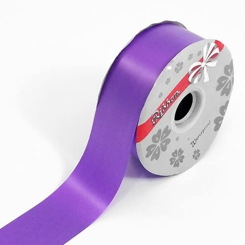 Gifts To You 90m Roll Florist Ribbon - Florist / Wedding / Craft / Flower Poly Ribbon 100 Yards 2 inch - 20 Colours (Purple)