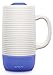 Ello Jane Ceramic Travel Mug with Handle, Splash-Resistant Slider Lid and Built in Coaster, Perfect for Coffee and Tea, BPA Free, Dishwasher Safe, Denim, 18oz