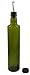 NiceBottles - Olive Oil Dispenser with Stainless Steel Flip Top Pourer, Dark Green, Round, 500ml