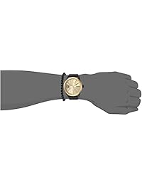 Diesel Relojes Rasp Negro y piel IP Box 3-Hand Set, Negro