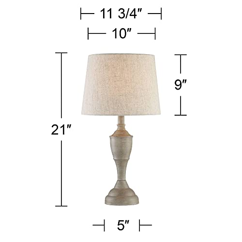 360 Lighting Claude Rustic Farmhouse Accent Table Lamps 21" Tall Set of
