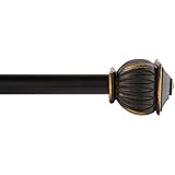 Kenney 5/8" Beckett Decorative Window Curtain Rod, 48-86", Oil Rubbed Bronze