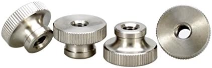 M6 Knurled Thumb Nuts,Knurled Nut with Collar,Round Thumb Nut,Stainless Steel,Pack 8 pcs