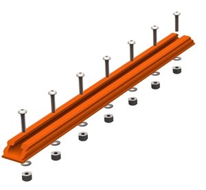 Yakattack GearTrac, SpectraLite Orange, 12", incl SS Hardware