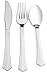 Beaumont Kitchenware Top Rated Plastic Silverware | BPA Free Construction and Finish | Modern, Elegant Scallop Design | Set of 80 Forks, 40 Spoons, and 40 Knives