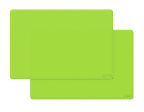 gasare, Extra Large, Extra Thick, Silicone Mats, Countertop Protector, Kitchen Counter Mat, Heat Resistant, Washable, Non Slip, 25 x 17 Inches x 1.4 mm, Set of 2, Green