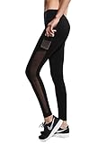 Girl's Mesh Workout Sports Pants Gym Running Yoga Leggings with Side Pocket