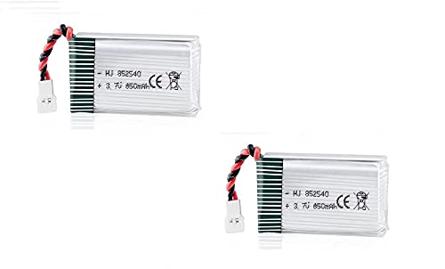 YUNIQUE GREEN-CLEAN-POWER - 2 Rechargeable Lipo Batteries 850mAh 3.7V for Syma X5SC X5SW Drones | Maximum Flight Duration | Stable Energy, Efficient Charging | 48x25x14 mm - 20 gr, Silver