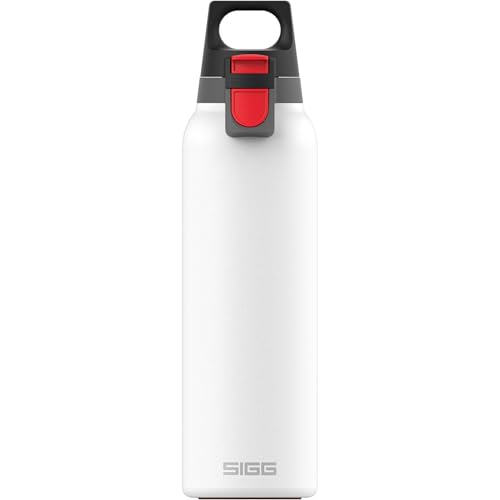 SIGG Hot & Cold ONE Light White Thermo Trinkflasche (0.55 L), schadstofffreie und isolierte Trinkflasche, einhändig bedienbare Thermo-Flasche aus 18/8
