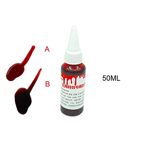 HighlifeS Ultra-Realistic Fake Blood Edible Fake Blood- 30ml, 50ML, 100ML - Halloween Costume and Dress up Makeup (Red, 30ML)