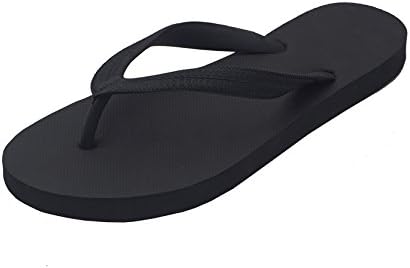 Besli Men's Top Quality Soft Comfortable Rubber Flip Flops Thong Sandal Beach Slipper(10 D(M) US, Black)