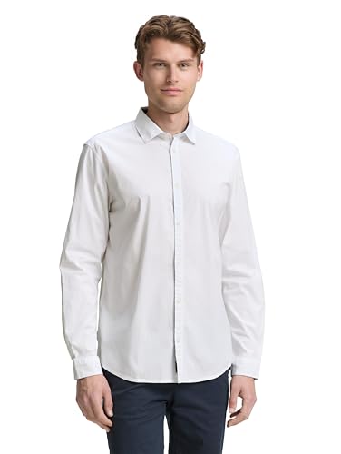 TOM TAILOR 1047331 Camisa, 20000-White, M Hombres