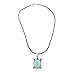 Vintage Feel Silver Tone Turquoise Stone Turtle Pendant Necklace
