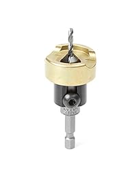 Amana Tool 55227 - Avellanador con punta de carburo sin quemaduras y sin marcador de profundidad ajustable, sin óxido BB, 3 8 de profundidad x 1 8 de taladro D x 1 4 de pulgada, liberación rápida Hex SHK