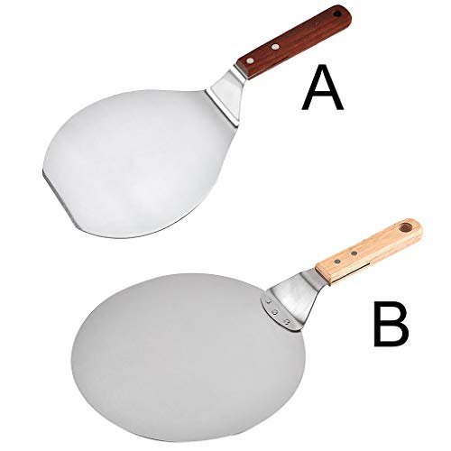 Pizza Ronde Spatel met houten handvat Cake Pizza schraper Peel Stainless Steel Paddle, Groot, zhibeisai - Afbeelding 7