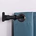 Rose Home Fashion 1 Inch Curtain Rods with Cap Finials 72 to 144-Inch, 1 Inch Curtain Rod, 1 inch Curtain rods, Rustic Curtain Rod, Curtain Rods for Windows 66 to 120 Inch: Black
