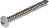 The Hillman Group 44443 10 x 1-Inch White Pan Head Phillips Sheet Metal Screw, Stainless Steel, 12-Pack