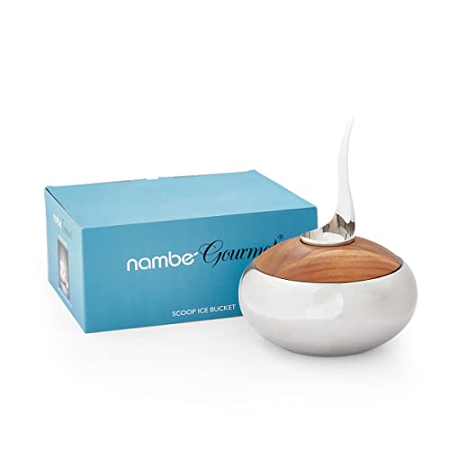 nambe Scoop Ice Bucket Insulated Ice Bucket with Lid and Ice Scoop