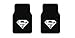 A Set of 4 Universal Fit Front and Rear Logo Plush Carpet Floor Mats - Superman Silver