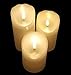 EGI - Set of 3 Flickering Real Wick Flameless Candles with Remote Control and Timer - Realistic Led Candles - Made with Real Wax