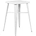 Flash Furniture 23.75'' Square White Metal Indoor-Outdoor Bar Table Set with 2 Stools with Backs