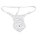 YiZYiF Men's Jacquard Lace See-Through Sissy Pouch Underwear White Large