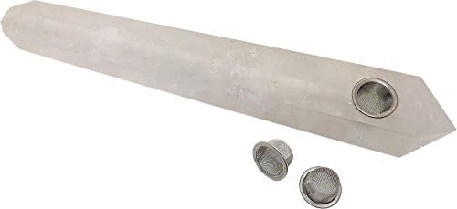 Yinglai Large Crystal Natural Quartz Crystal Point Wand Gemstone Healing with 3PCS Metal Filters about 7 Inches (quartz)