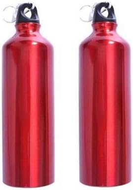 Tuelip Aluminium Durable Sports Water Bottle Bottle 750 ML with Carabiner Pack of 2 (Multicolor)
